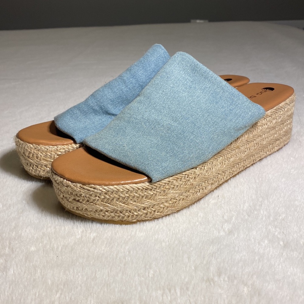 Big Buddha Denim Platform Espadrilles - Size 10 EUC